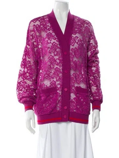 Pre-owned Pinko Printed V-neck Sweater In Pink