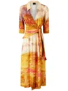 PINKO PRINTED WRAP DRESS