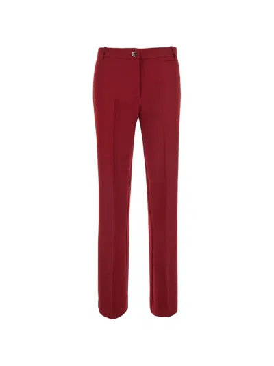 Pinko Protea Pressed-crease Straight-leg Trousers In Red