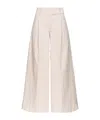 Pinko Extra-wide Trousers In Technical Satin In Nude