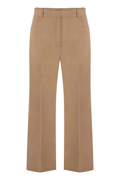 Pinko Protesilao Cropped Trousers In Brown