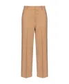 Pinko Wide-leg Trousers With Side Slit In Nude