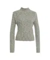 Pinko 'proud Mary' Cable-knit Sweater In Gray