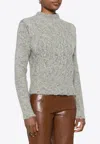 Pinko Proud Mary Knitted Sweater In Gray