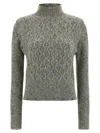 Pinko Proud Mary Cable-knit Turtleneck Sweater In Multi