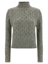 Pinko Proud Mary Cable-knit Turtleneck Sweater In Multi