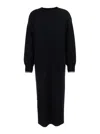 Pinko Long-sleeved Knitted Dress In Black