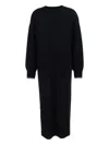 Pinko Long-sleeved Knitted Dress In Black