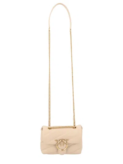 Pinko Puff Baby "love" Bag In Neutral
