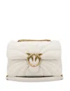 Pinko Puff Leather Bag With Iconic Metal Buckle And Suede Lining In Multi