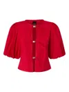 Pinko Cotton Blouse With Metal Buckles In Red
