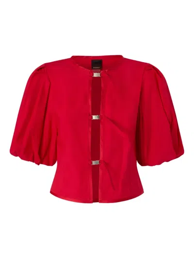 PINKO PUFF-SLEEVE CROP TOP