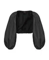 Pinko Puff-sleeves Cropped Jacket In Black