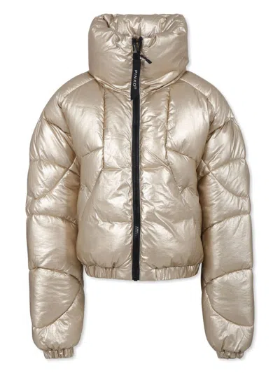Pinko Kids' Puffer Jacket In 金色