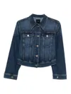 Pinko Medium Denim Cotton Elastane Jacket In Black