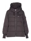 Pinko Contemporary Padded Coat With Horizontal Quilting In Gray