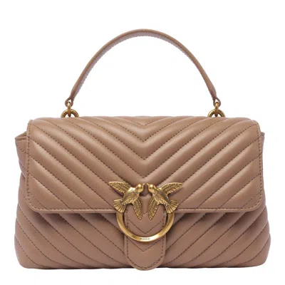 Pinko Puffer Lady Love Classic Handbag In Brown
