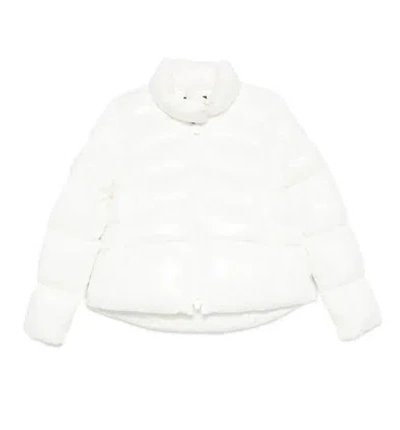 PINKO PINKO PUFFY WHITE DOWN COAT WITH GLOSSY FINISH AND HIGH COLLAR