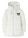 Pinko Puffy White Jacket With Zip-up Front And Cozy Hood In White