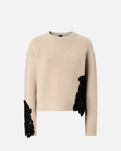 PINKO CREW-NECK SWEATER WITH LACE