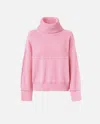 Pinko Fine Wool And Cashmere Turtleneck Jumper In Cashmere Pink