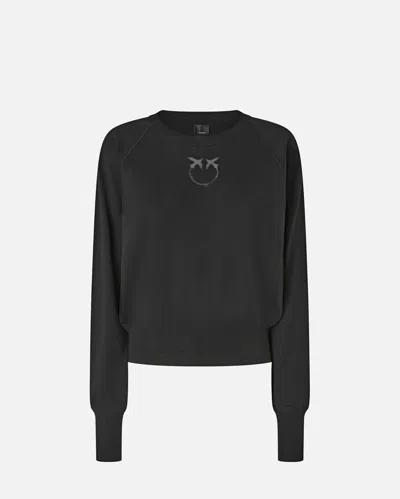 Pinko Sweater With Love Birds Logo In Black