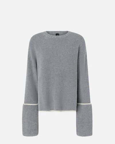 Pinko Loose Crew-neck Sweater In Gray