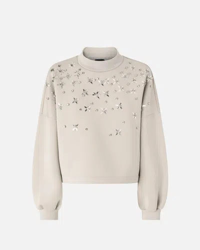 Pinko - Sweater With Jewel Embroidery - S In Neutral