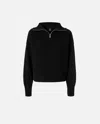 Pinko Pull Côtelé À Col Zippé In Limo Black