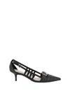 Pinko Black Mid-heel Pumps With Stylish Cutouts And Buckle Detail In Black