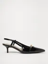 Pinko Gloria Patent Leather Slingback Pumps In Black