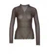 Pinko Semi-sheer Distressed Jumper In Brown