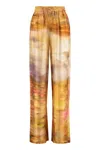 Pinko Pantalon Imprimé Ample Et Léger In Multicolor