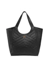 Pinko Quilted Chevron Dual Handle Shoulder Bag In Black/antique Gold