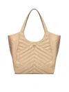 Pinko Puzzle Quilt Fabric Shopper Bag In Beige