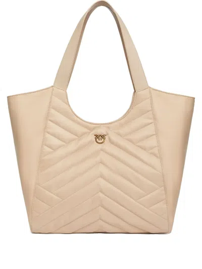 Pinko Puzzle-quilted Tote Bag In Neutrals
