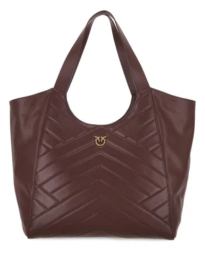 Pinko Puzzle Tote Bag In Brown