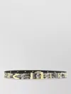 Pinko Python Belt Adjustable Length Snake Print Studs In Gray