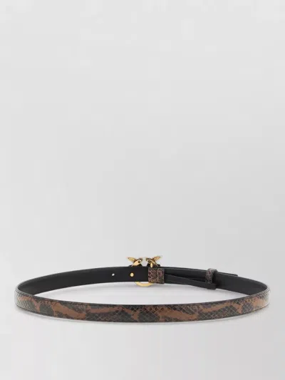 Pinko Python Pattern Leather Belt Gold Buckle