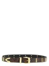 Pinko Python Print Belt Adjustable Gold Hardware In Brown