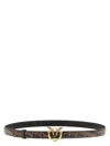 Pinko Python Print Leather Belt In Transparent