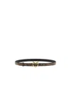 Pinko Python Print Leather Belt In Animal Print