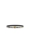 Pinko Python Print Leather Belt In Grey