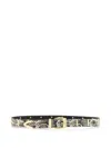 Pinko Python Belt Adjustable Length Snake Print Studs In Gray