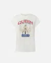 Pinko Queen Of The Road Biker Print T-shirt In Bianco-biancaneve