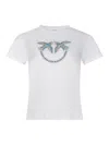 Pinko Embellished Love Birds T-shirt In Bianco