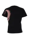 PINKO 'QUENTIN' BLACK T-SHIRT WITH DRAGON PRINT IN COTTON WOMAN