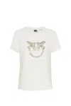 Pinko Love Birds Embellished T-shirt In White