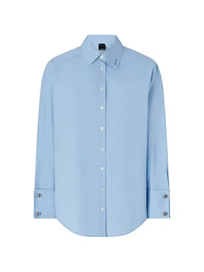 Pinko Quiet Is The New Punk Cotton Shirt In Blue