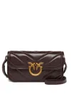 Pinko Quilted Birds-embellished Cross Body Bag In Brown